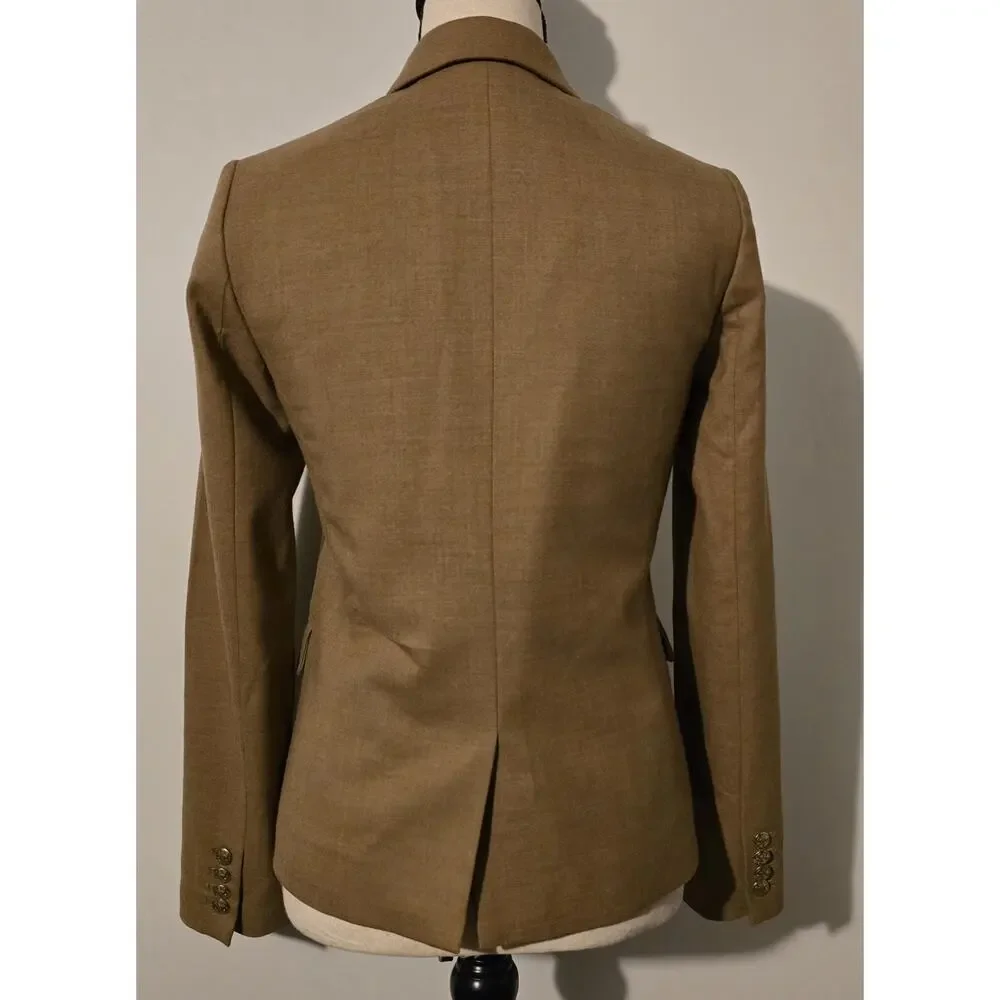 J.Crew Women's Schoolboy Blazer Jacket Size 4 Wool Blend Camel